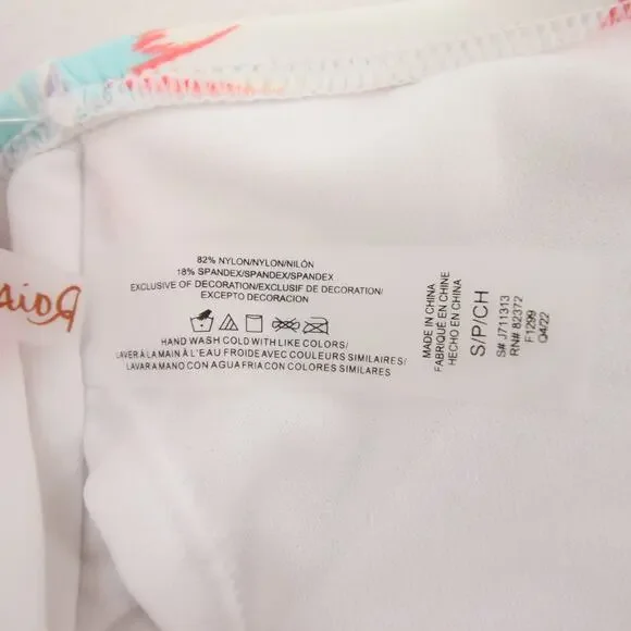 Raisins St. Croix Tankini Top Floral White Pink High Neck Ladder Back Small NWT - Picture 12 of 13